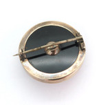 Antique 14ct Yellow Gold & Onyx Victorian Mourning Jewellery Ornate Brooch 13.4g