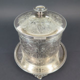 A Good Vintage Nicely Etched Ice Bucket With Lid