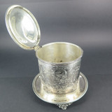 A Good Vintage Nicely Etched Ice Bucket With Lid