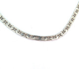 Vintage Sterling Silver Fancy Flat Link Chain Necklace Length 51cm 18.9g