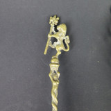 Pair of Vintage Italian Made Copper-Metal Serving Spoons With Ornate Lions