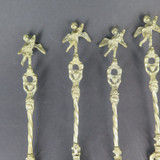 Set of Six Vintage Italian Made Copper-Metal Cherub Spoons