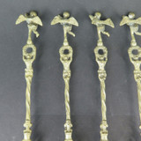 Set of Six Vintage Italian Made Copper-Metal Cherub Spoons