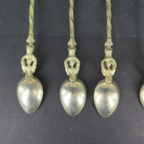 Set of Six Vintage Italian Made Copper-Metal Cherub Spoons