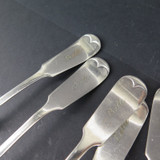 7 x A1 Silverplate Dessert Spoons Engraved Belle by Rogers & Bros