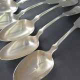 7 x A1 Silverplate Dessert Spoons Engraved Belle by Rogers & Bros