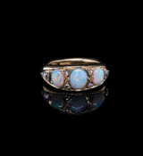 Antique Handmade Qld Opal & Rose Cut Diamond 22ct Gold Ring Val $4820