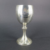 Antique 19th C Well Made Sterling Silver Memorial Goblet by Walker & Hall
