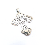 Beautiful Solid Sterling Silver Ornate Pierced Out Cross Pendant 35.9g