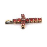 Tiny sterling Silver & Sparkling Red Cubic Zirconia Cross Pendant 1.7g