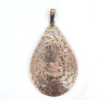 Vintage Intricate Guatemalan .900 Silver with Yellow Gold Overlay Pendant 14.3g