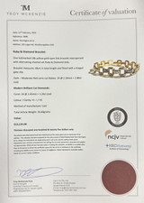 Vintage La Triomphe 18k Yellow Gold Ruby & Diamond Bracelet 18cm Val $13125