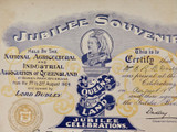 RARE RNA EKKA 1909 Jubilee Souvenir Large Certificate No. 908 (QLD 1859 - 1909)