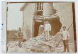 3 x WW1 Real Photo Unused Postcards German Soldiers / Ruins.