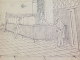 RARE 1958 Large Architect Concept Drawing / Reception Dept Immigration, Brisbane