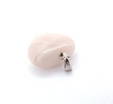 Dainty Sterling Silver & Rose Quartz Gemstone Reversible Heart Pendant 3.4g