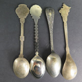 Four Vintage Maritime Collectors Teaspoons