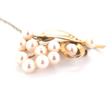 Vintage 14ct Yellow Gold & Pearl Spray Decorative Brooch 6.5g