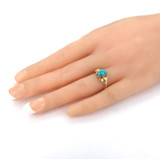 Naturalistic Style 14ct Yellow Gold & Turquoise Ring Size K 2.1g