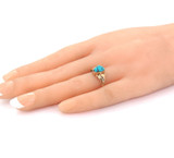 Naturalistic Style 14ct Yellow Gold & Turquoise Ring Size K 2.1g