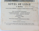 RARE 1898 Hotel de Liege, Durbuy, Belgium Tarif & Info Pamphlet.