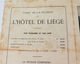 RARE 1898 Hotel de Liege, Durbuy, Belgium Tarif & Info Pamphlet.