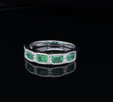 Vintage 1.00ct Emerald & Diamond Set Ladies 14ct Gold Ring Size N Val $6895