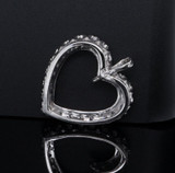 A Classic 1.00ct H-I Si Diamond 14K White Gold Heart Shape Pendant Val $3920