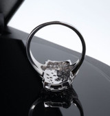 Vintage 0.77 cttw Diamond 14K White Gold Plaque Ring Size O 1/2 Val $4560