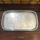 Large Impressive Oneida, USA Silverplate Serving Tray With Gallery Sides