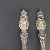 Three Antique Sterling Silver Teaspoons With Floral Handles, 88.2 grams