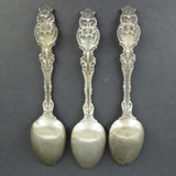 Three Antique Sterling Silver Teaspoons With Floral Handles, 88.2 grams
