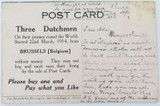1914 “Three Dutchmen Around The World” Postcard. Purchased from One of Them !!