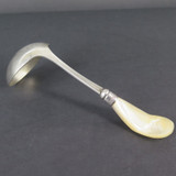 Etched Antique Sauce Ladle with Mother Of Pearl Handle & Sterling Silver Collar