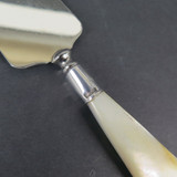 Vintage Mother Of Pearl Handled Cake Lifter With Sterling Silver Collar