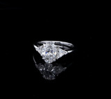 Vintage 1.61cttw G-H Vs Oval & Trilliant Diamond Platinum Ring Size J Val $22900