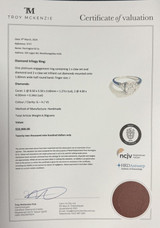 Vintage 1.61cttw G-H Vs Oval & Trilliant Diamond Platinum Ring Size J Val $22900
