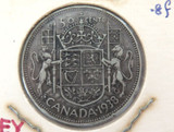 Key Date !! 1938 Canada Canadian 50c .800 Silver