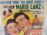 RARE 100% Genuine 1952 Cardboard Movie Poster “Because You’re Mine” Mario Lanza