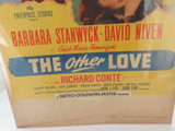 RARE 100% Genuine 1947 Cardboard Movie Poster “The Other Love” Barbara Stanwyck.