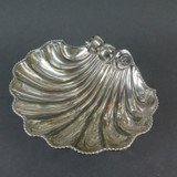 Large Early - Mid Century English Made Silverplate Tri-Footed Shell Shaped Dish