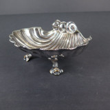 Large Early - Mid Century English Made Silverplate Tri-Footed Shell Shaped Dish