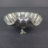 Large Early - Mid Century English Made Silverplate Tri-Footed Shell Shaped Dish