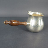 Vintage Silverplate Hand Held Brandy Warmer With Turned Mahogany Handle