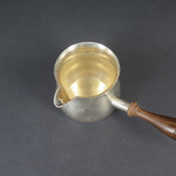 Vintage Silverplate Hand Held Brandy Warmer With Turned Mahogany Handle