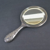 Vintage Ornate Sterling Silver Hand Held Dressing Table Mirror