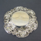Vintage Gorham, USA Sterling Silver Floral Bon Bon Dish w Monogrammed Interior