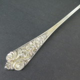 Large Vintage Silverplate Serving Spoon With Floral Handle Embellished Handle