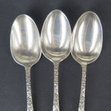 3x Stieff Sterling Silver Teaspoons in 'Stieff Rose' Pattern, 92 grams