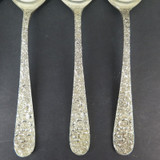 4x Stieff Sterling Silver Dessert Spoons in 'Stieff Rose' Pattern, 269 grams